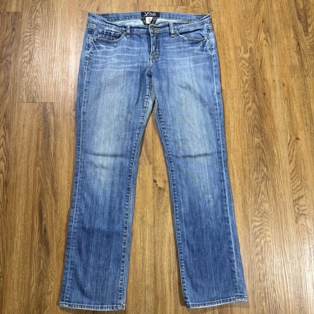 2008 Lucky Brand Zoe Skinny Jeans Womens 14/32 Medium Wash Blue Low Rise 7W10711